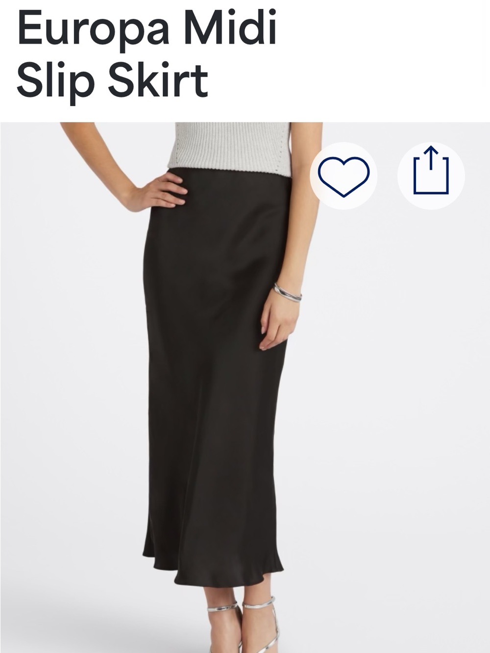 NWT z supply midi Europa slip skirt in black. Size L